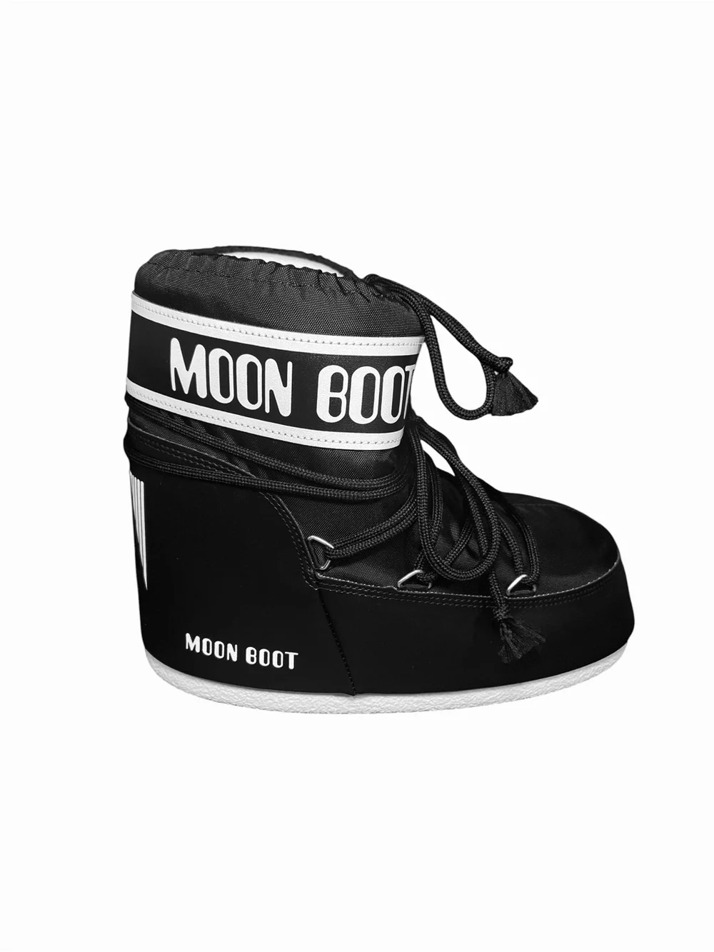 Moon Boot ICON LOW BLACK NYLON BOOTS Womens Size 7-8.5EU 40 NEW